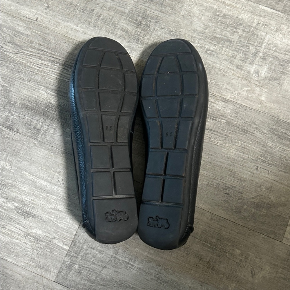 Coach Black Leather Penny Loafers - Picture 6 of 7